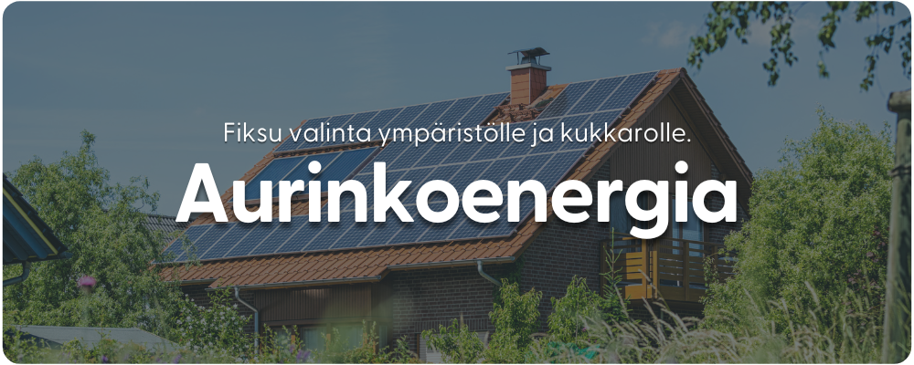 Aurinkopaneelit ja tarvikkeet -banneri mobiili