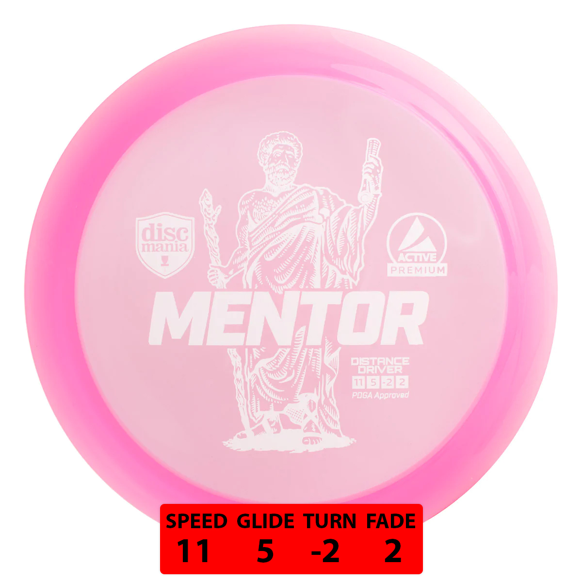 Disque Golf DISCMANIA Mentor - Driver Distance Rose - Polyvalent Pour Débutants Et Experts