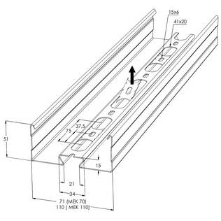 Valaisinkisko 600cm MEK 70K - Johtoliittimet ja kytkentärimat - 6438377020170 - 2