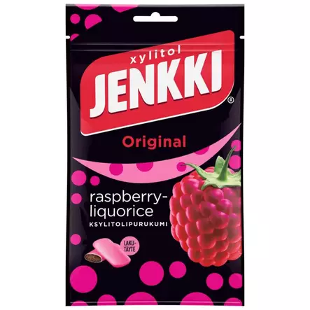 Jenkki original vadelma lakritsi ksylitolipurukumi 100 g - Pastillit ja purukumit - 6420256912980 - 1