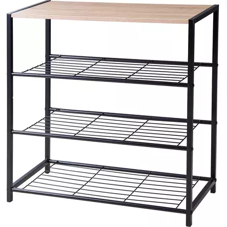Metallinen kenkäteline 3 tasoa eteisessä - Vaaterekit ja kenkätelineet - 8721037839310 - 1