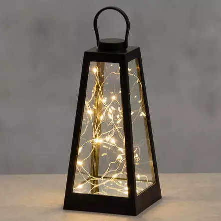 Finnlumor musta led lyhty lämmin valkoinen - Led-lyhdyt - 6410416374420 - 2