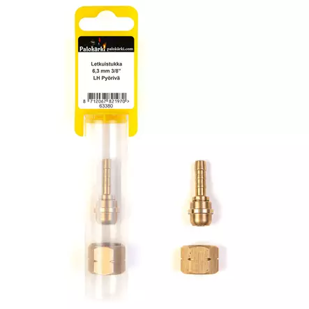Letkuistukka 6,3 mm letkulle pyörivä - Tohot, paineensäätimet ja kaasuliittimet - 8712067821970 - 1