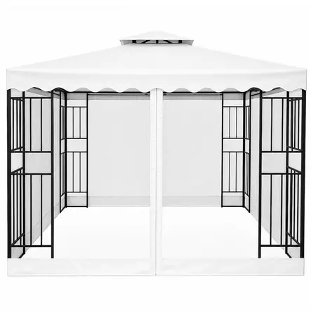 Paviljonki barcelona valkoinen piparkakkureunus - Paviljongit ja pergolat - 6438168117980 - 1