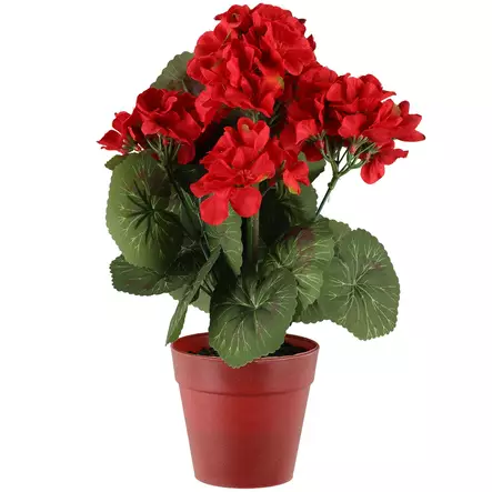 Upea punainen kukkakimppu ruukulla - Tekokasvit ja tekokukat - 6410416338880 - 1