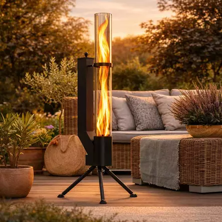 Pation lämmitin pellettilämmitys luo tunnelmaa terassille ja ulkotiloihin - Terassilämmittimet - 6438168120690 - 2