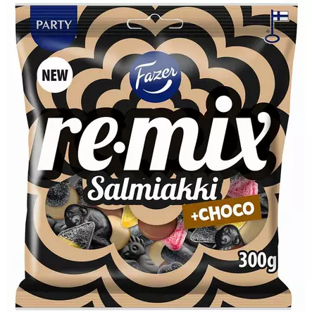 Remix salmiakki choco suklaa ja salmiakkikarkkipussi 300 g - Karkkipussit - 6416453051140 - 1
