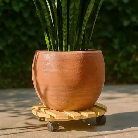 Siirtoalusta puinen kukille - Siirtoalustat - 6438471309430 - 2