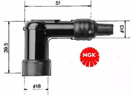 Tulpanhattu NGK kulma muovi LB05E - Sytytystulpat - 087295180310 - 3