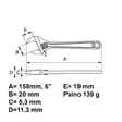 Jakoavain 9070 158 mm - Jakoavaimet ja momenttiavaimet - 7314150100170 - 3