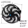 Flekti tuuletin 14" 35,5cm 12V 90W Speedmore' Dakar - Jäähdytysletkut, flektit ja vesipumput - 6438471021400 - 3