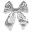 Rusetti 14x18cm hopea paljettirusetti koriste - Kuusenkoristeet - 6410416576220 - 1
