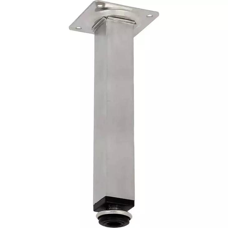 kalustejalka neli=C3=B6 harjattu nikkeli - Kalustejalat ja kalustesuojat - 6414671084650 - 1