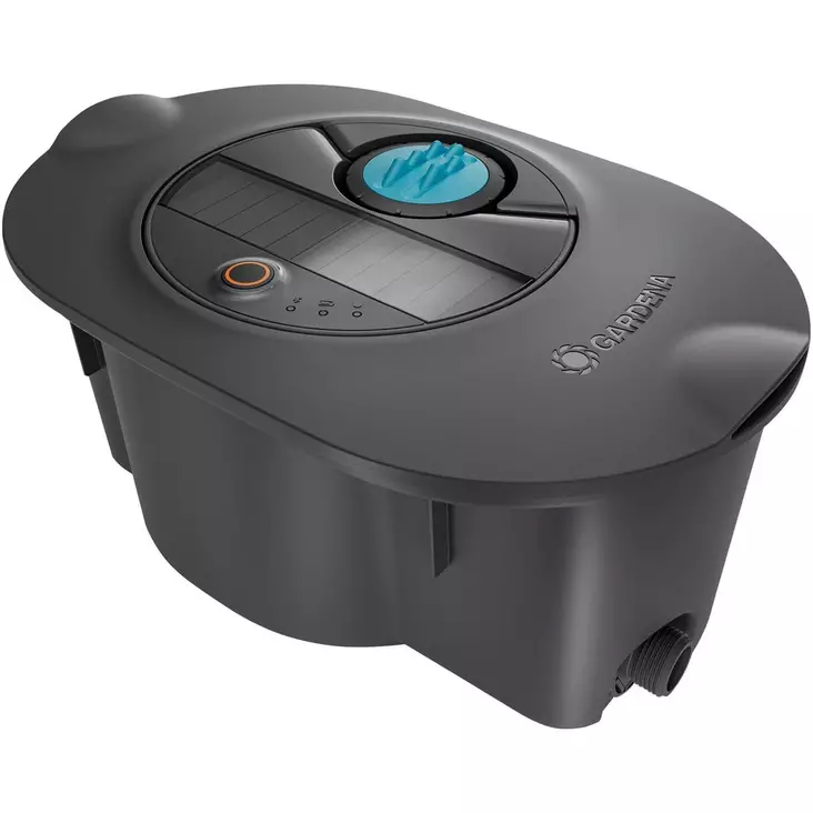 Gardena aquaprecise 4in1 kastelujärjestelmä etunäkymä, aurinkopaneeli näkyvissä - Kastelupistoolit ja sadettimet - 4066407504110 - 1