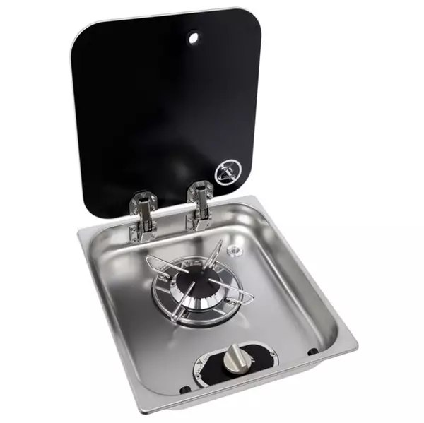 Keittotaso yhdellä polttimolla ja lasikannella - Caravan keittiötarvikkeet ja ruoanlaitto - 4043729176010 - 1