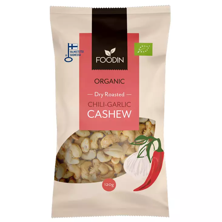 Chili ja garlic cashew - Pähkinät, siemenet ja levitteet - 6430048237740 - 1