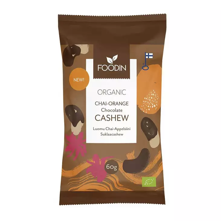 Foodin chai orange raakasuklaa cashewpähkinät - Herkut ja juomat - 6430048239140 - 1