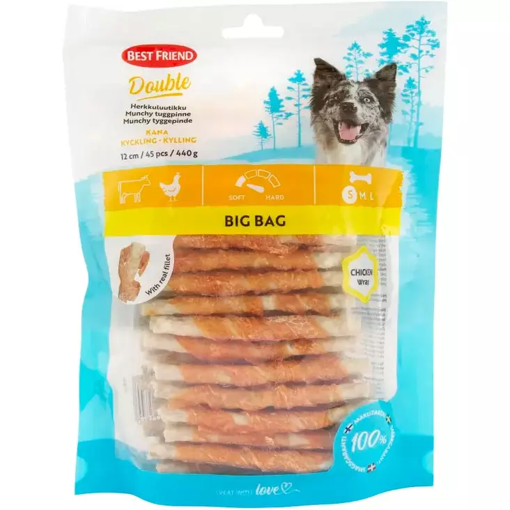 Best friend double kana 45 kpl - Koiran puruluut, purutikut ja pururullat - 5700551171840 - 1