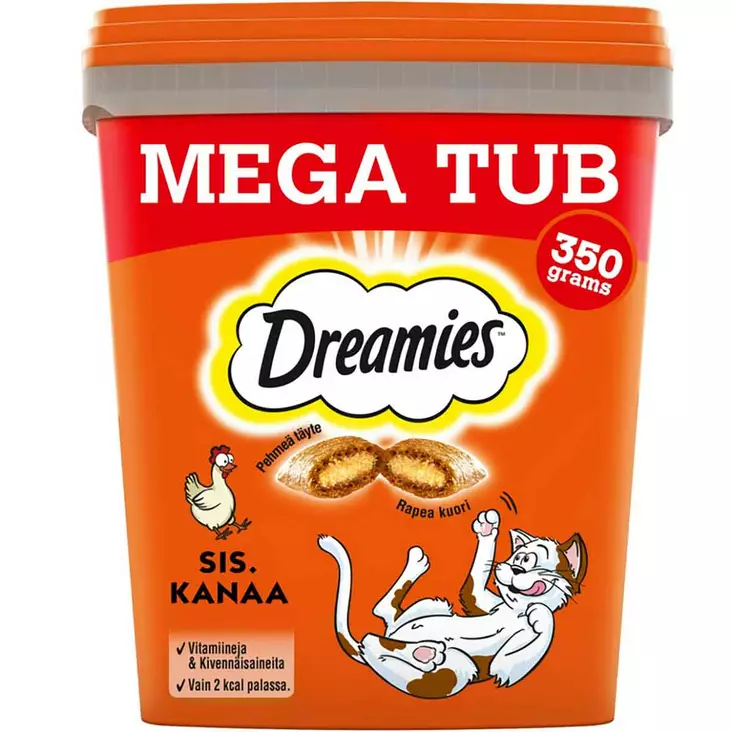 Dreamies megatub kissanherkku kana 350 g pakkaus - Kissan makupalat ja herkut - 4008429158100 - 1