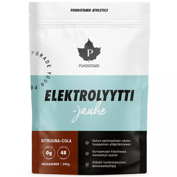 Puhdistamo sitruuna cola elektrolyyttijauhe 240g pussi - Vitamiinit ja jauheet - 6430039229730 - 1