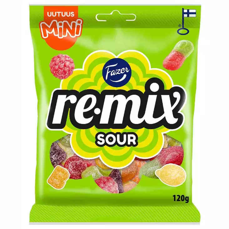 Fazer remix sour karkkipussi 120g - Karkkipussit - 6416453049390 - 1