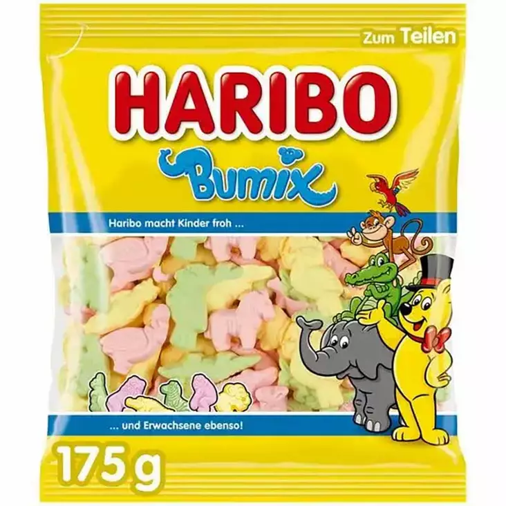 Haribo bumix hedelmämakuiset vaahtomakeiset 175 g - Karkkipussit - 4001686424100 - 1