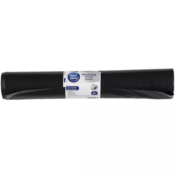 Jätesäkki musta vahva 150 l 10 kpl - Jätesäkit ja jätepussit - 6410412221230 - 1