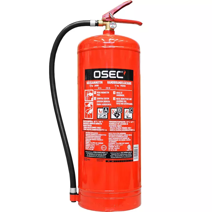 osec 12kg 55A jauhesammutin, käsisammutin - Sammuttimet ja peitteet - 6418536023600 - 1