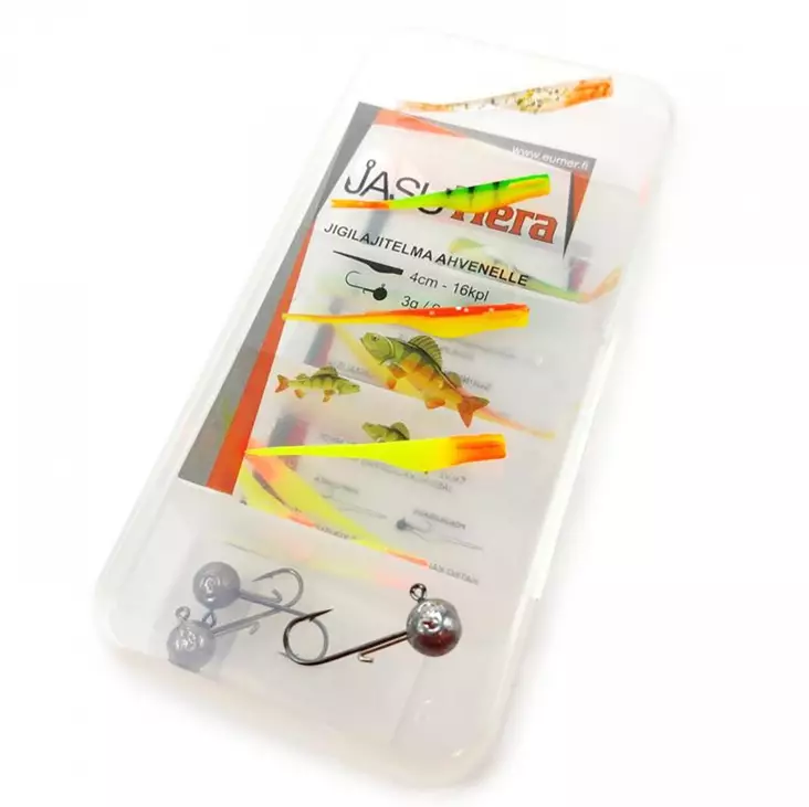 Jasu tiera 4cm 16 kpl jigilahitelma ja jigipäät - Jigipää pilkit - 6430075935510 - 1