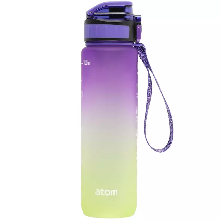 Violetti juomapullo vihreä vesipullo kantohihnalla atom - Juomapullot ja urheilukassit - 6410416240190 - 1