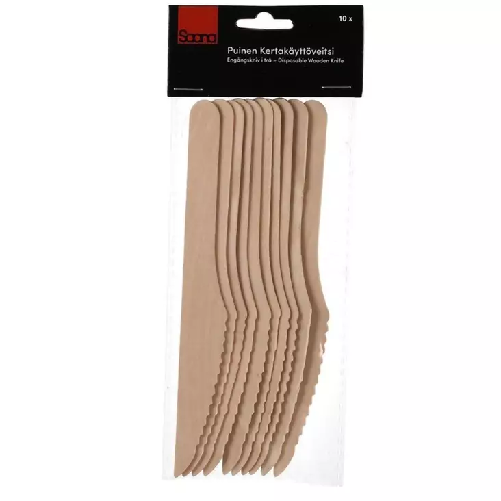 Puinen kertakäyttöinen veitsi - Kertakäyttöruokailuvälineet ja servetit  - 6438168116020 - 1