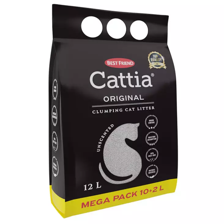 Cattia kissanhiekka 12l paakkuuntuva kissanhiekka - Kissan terveydenhoito ja hygienia - 5700551260810 - 1