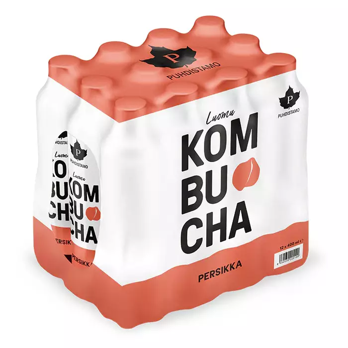 Kombucha persikka 12x400ml tukkupakkaus - Virvoitusjuomat - 6430039225190 - 1