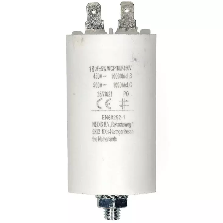 Kondensaattori 18uf 450v faston liitännällä - Komponentit ja kondensaattorit - 5412810477210 - 1