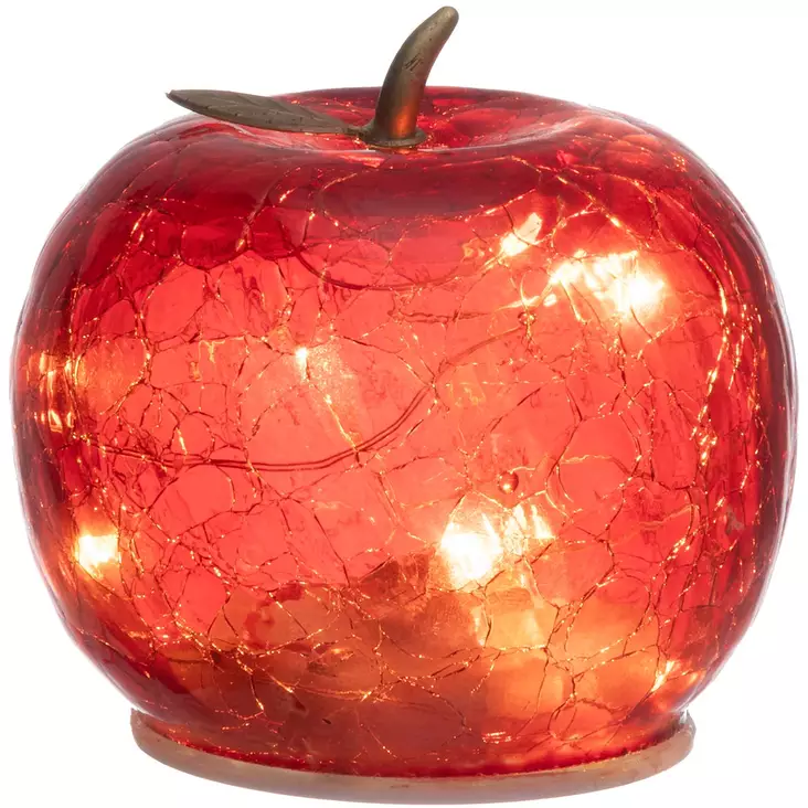 Finnlumor punainen lasiomena led valoilla 10 cm - Koriste-esineet - 6410416482750 - 1