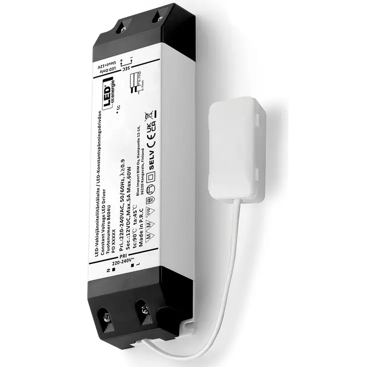 Led muuntaja 12v 60w kytkentäboksilla - Sähkömittarit ja virtakynät - 6418536036860 - 1