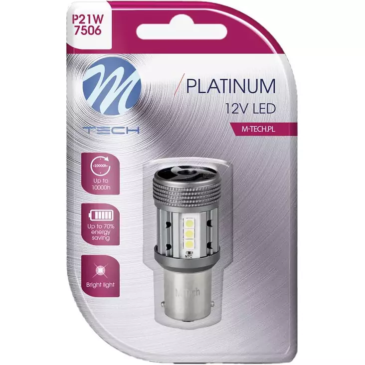 M tech platinum led pienoispolttimo p21w 10w - LED-polttimot ja LED-sarjat - 5901508554840 - 1