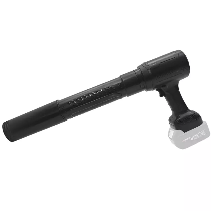 Jonköping AD61 akkulehtipuhallin musta, kuvattu edestä pitkä puhallusputki kiinnitettynä - Lehtipuhaltimet - 6438168120560 - 1