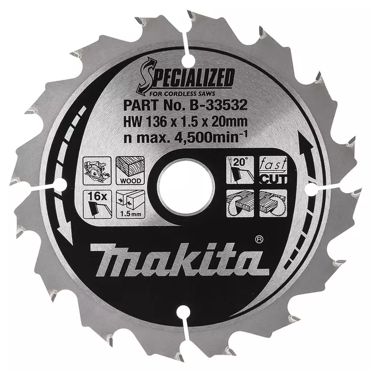 Makita specialized pyörösahanterä 135mm - Sirkkelinterät - 088381422420 - 1
