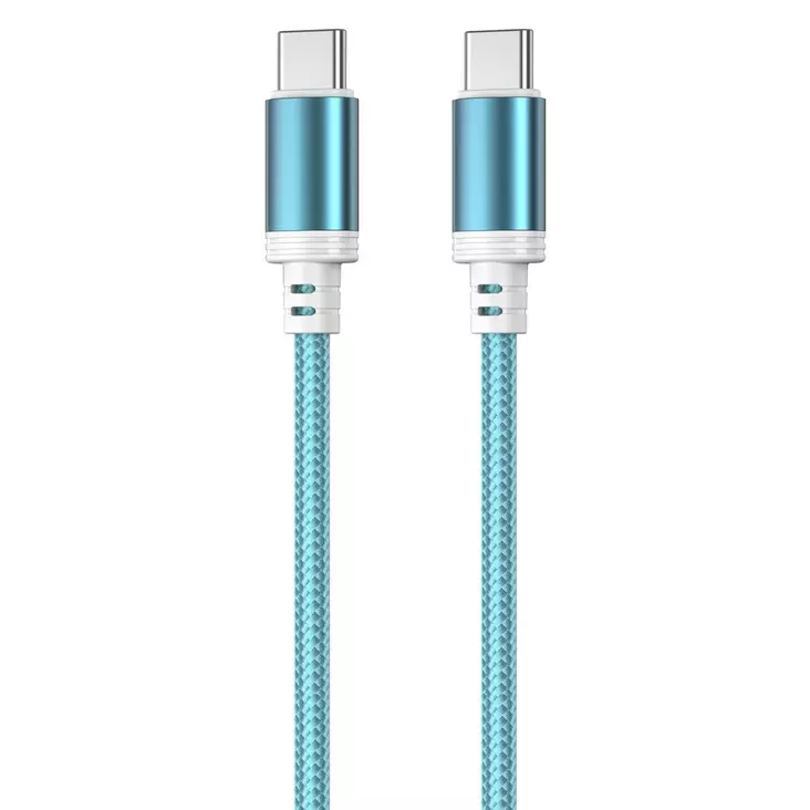 Kaapeli punottu 30w sininen 0,5m usb c usb c - HDMI-, USB- ja datakaapelit - 6430076524140 - 1