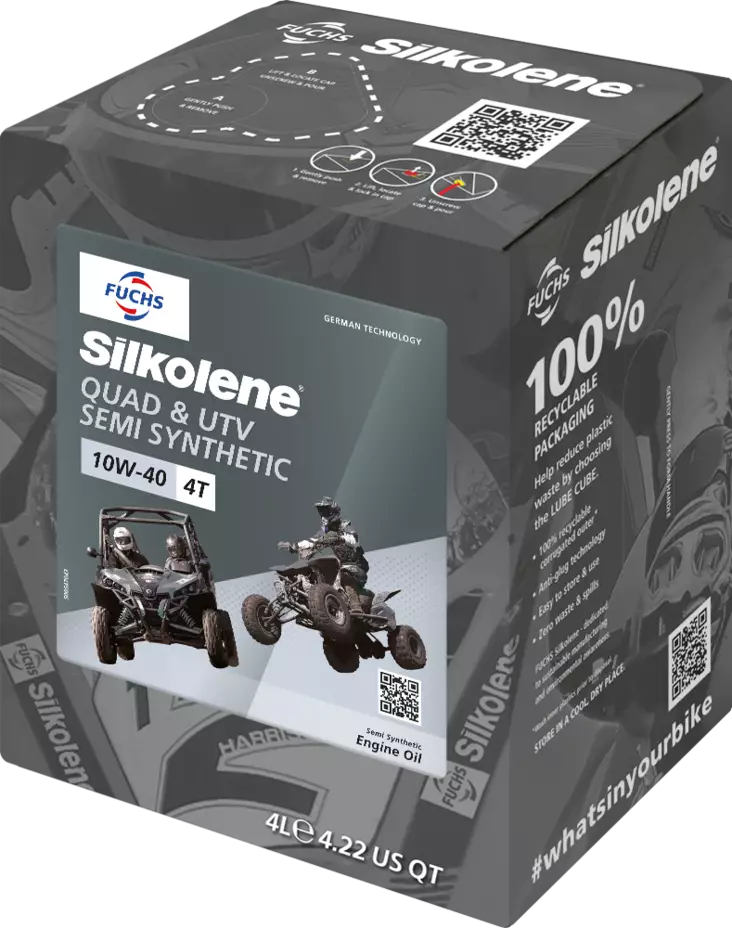 Moottoriöljy Silkolene Quad ATV 10W-40 4L Cube - 4-tahti öljyt - 5031131723440 - 2