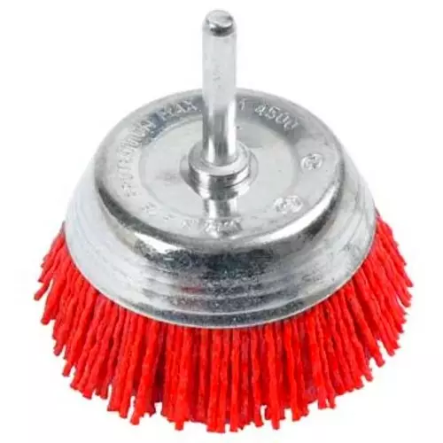 Nailonkuppiharja 75x6mm K120 punainen - Kiillotustarvikkeet - 6438081003780 - 1
