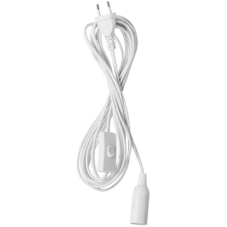 paperitähden johto E14 5m kytkimellä valkoinen - Paperitähdet ja metallitähdet - 6435200218650 - 1