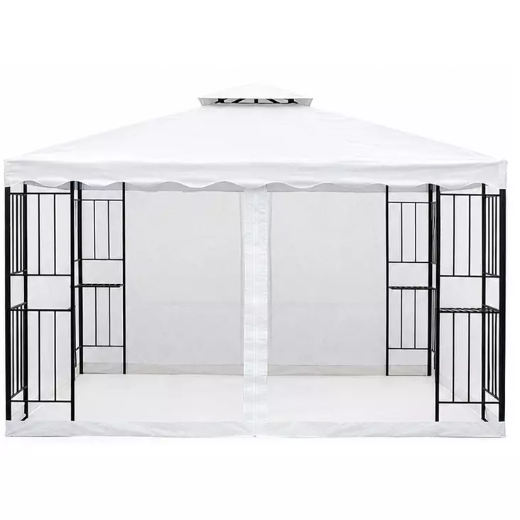 Paviljonki barcelona valkoinen aaltoreunus - Paviljongit ja pergolat - 6438168117980 - 1