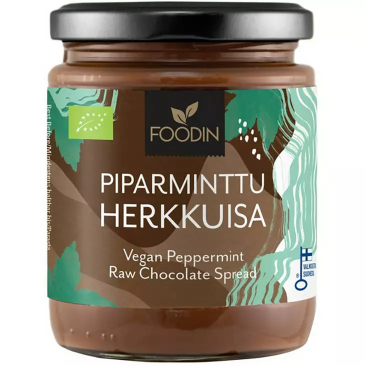 Foodin piparminttu herkkuisa luomu 230g purkki - Pähkinät, siemenet ja levitteet - 6440004600020 - 1