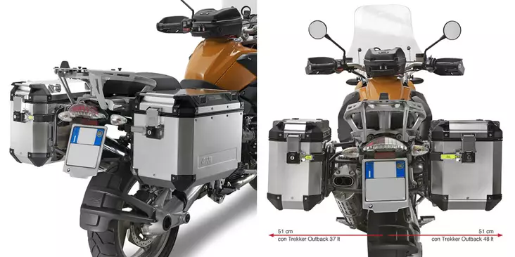 Putkisivutelineet Givi Trekker Outback R1200GS 04-12 - Moottoripyörän laukkujen kiinnityssarjat - 6438471334890 - 2