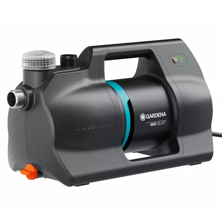 Gardena 4600 silent automaattipumppu etunäkymä, ruostumaton teräsliitäntä näkyvissä - Vesipumput ja vesiautomaatit - 4066407027930 - 1