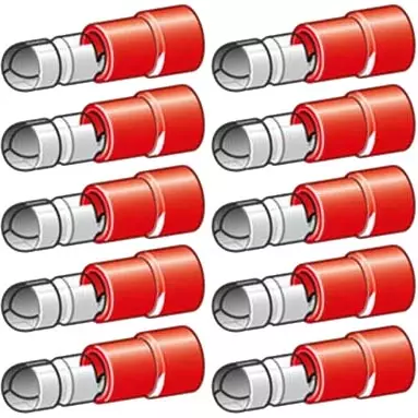 pyöröliitin uros 4mm 10kpl punainen - Abikot - 6438255200090 - 1