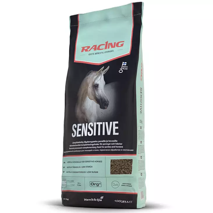 Racing sensitive hevosrehu 20 kg viljaton ja soijaton hevosille ja poneille - Hevosen rehut - 6417679048440 - 1