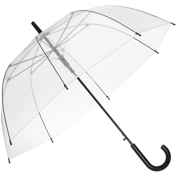 Läpinäkyvä sateenvarjo 89cm musta - Sadesuojat ja hyttyssuojat - 6410416310220 - 1